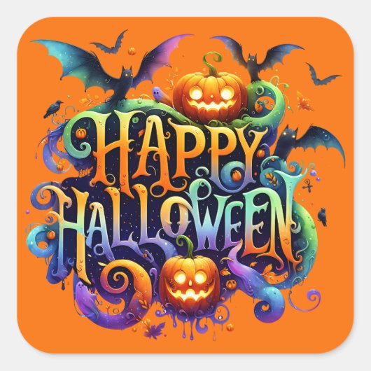 Happy Halloween Sticker (Voorkant)