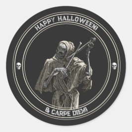 Happy Halloween Sticker met Musicing Death
