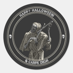 Happy Halloween Sticker met Musicing Death