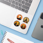 Happy Halloween Sticker set (Laptop met iPhone)