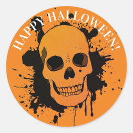  HAPPY HALLOWEEN STICKER SKULL