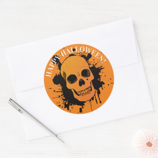 HAPPY HALLOWEEN STICKER SKULL (Envelop)