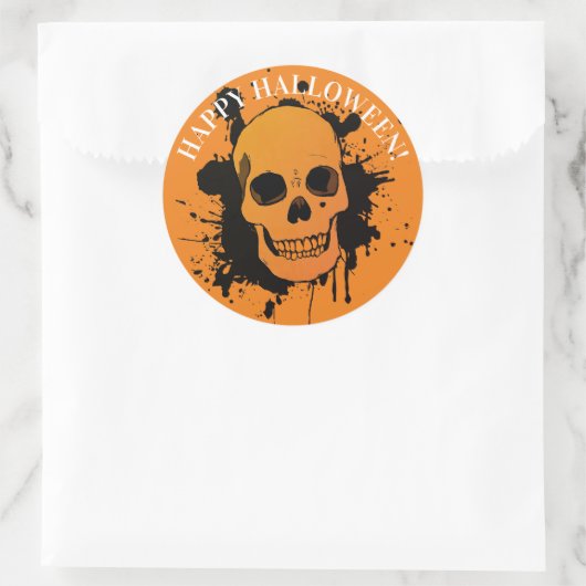  HAPPY HALLOWEEN STICKER SKULL (Tas)