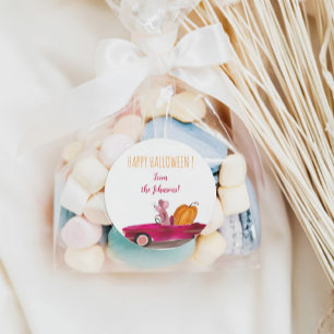 Happy Halloween-Sticker voor Snoep- en koekjeszakk Ronde Sticker