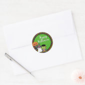 Happy Halloween-stickers met monsters Ronde Sticker (Envelop)