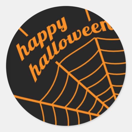 Happy Halloween Stickers met Spider Web (Voorkant)