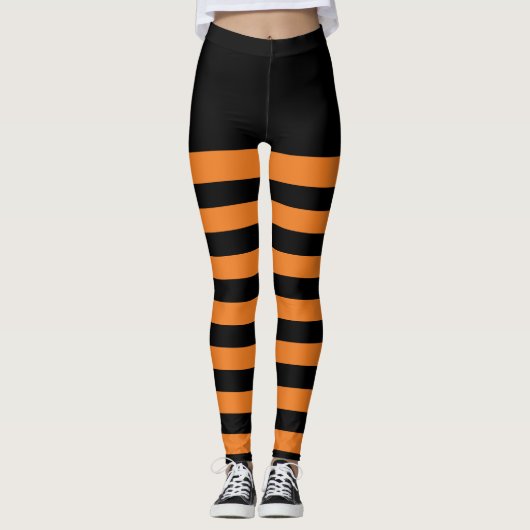 Happy Halloween Striped Leggings (Voorkant)