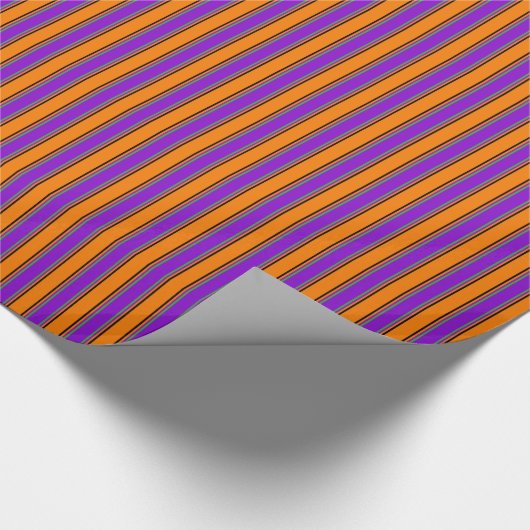 Happy Halloween Stripes to Gift Wrap Cadeaupapier (Hoek)