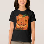 Happy Halloween Stylish Carved Halloween Pumpkin Tri-Blend Shirt (Voorkant)