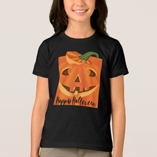 Happy Halloween Stylish Carved Halloween Pumpkin Tri-Blend Shirt (Voorkant)
