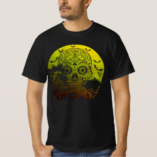 Happy Halloween Sugar Skull Graveyard Volle Maan 2 T-shirt