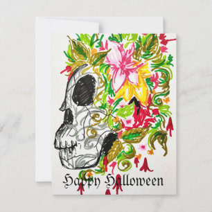 Happy Halloween Sugar Skull Kaart Notitiekaartje