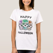 Happy Halloween Sugar Skull T-shirt (Voorkant)