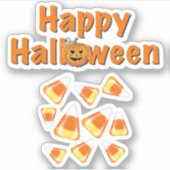 Happy Halloween | Suikermaïs | pompoen Sticker (Voorkant)