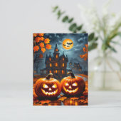 Happy Halloween | Super gloeiende snode pompoenen Briefkaart (Staand voorkant)