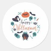 Happy Halloween T-shirt mannen vrouwen Ronde Sticker (Voorkant)