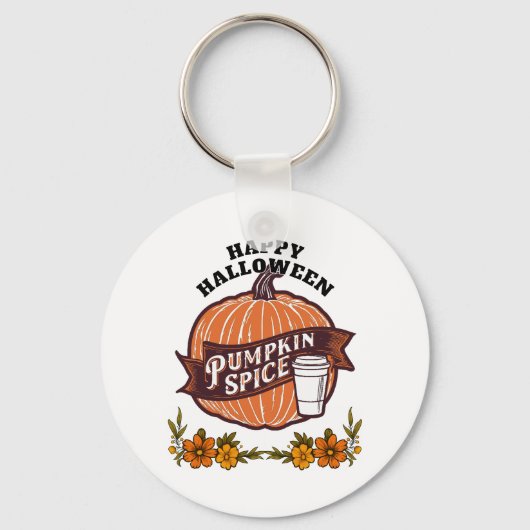 Happy Halloween T-Shirt Sleutelhanger (Voorkant)