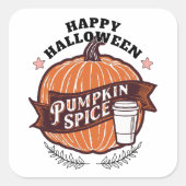 Happy Halloween T-Shirt Vierkante Sticker (Voorkant)