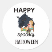 Happy Halloween T Shirthappy spooky halloween Ronde Sticker (Voorkant)