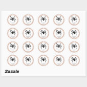 Happy Halloween Tarantula Spider (zwart/Oranje) Ronde Sticker (Vel)