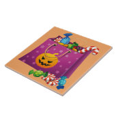 Happy Halloween tas vol met snoep Tegeltje (Zijkant)