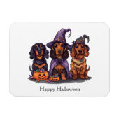 Happy Halloween teckel heksenhonden Magneet (Horizontaal)