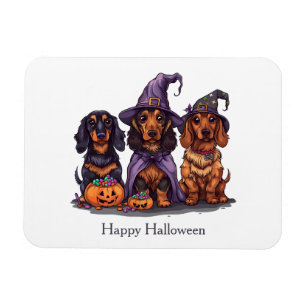 Happy Halloween teckel heksenhonden Magneet