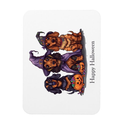Happy Halloween teckel heksenhonden Magneet (Verticaal)