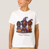 Happy Halloween teckel heksenhonden T-shirt (Voorkant)