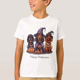 Happy Halloween teckel heksenhonden T-shirt