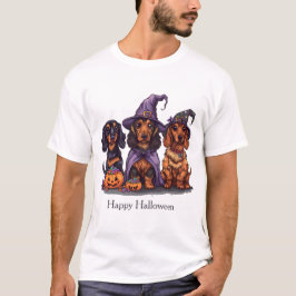 Happy Halloween teckel heksenhonden T-shirt