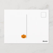 Happy Halloween-tekst en pompoen op wit Briefkaart (Achterkant)