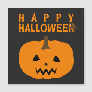 Happy Halloween-tekst en pompoen op zwart