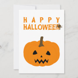 Happy Halloween Text en Pumpkin op White Kaart