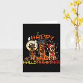Happy Halloween Thanksgiving Christmas German Shep Kaart (Gele Bloem)