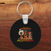 Happy Halloween Thanksgiving Christmas German Shep Sleutelhanger (Voorkant)