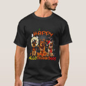 Happy Halloween Thanksgiving Christmas German Shep T-shirt (Voorkant)