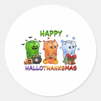 Happy Halloween Thanksgiving Kerst Grappig mannen Ronde Sticker