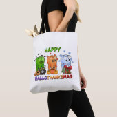 Happy Halloween Thanksgiving Kerst Grappig mannen Tote Bag (Dichtbij)