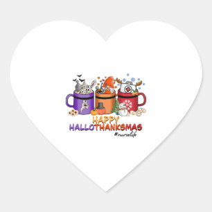 Happy Halloween Thanksgiving Kerst Grappig Verplee Hart Sticker