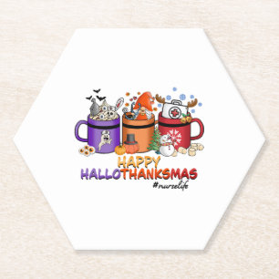 Happy Halloween Thanksgiving Kerst Grappig Verplee Kartonnen Onderzetters