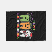 Happy Halloween Thanksgiving KerstHappy Hallo Fleece Deken (Voorkant (Horizontaal))