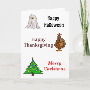 Happy Halloween, Thanksgiving, kerstkaart Feestdagen Kaart