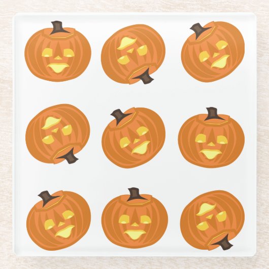 Happy Halloween theme coasters Glazen Onderzetter (Voorkant)