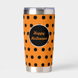 Happy Halloween Thermal Tumbler (Sinaasappel en zw Geïsoleerde Drinkbeker