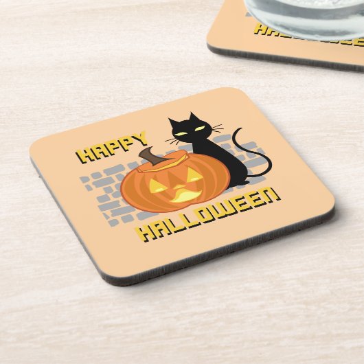 Happy Halloween throw pillow Bier Onderzetter (Linkerzijde)