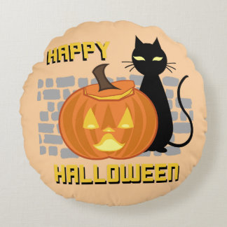 Happy Halloween throw pillow Rond Kussen
