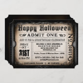 Happy Halloween Ticket Uitnodiging (Voorkant / Achterkant)