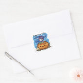 Happy Halloween Time Chibi Pumpkin Vierkante Sticker (Envelop)