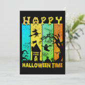 Happy Halloween Time Witch House Ghost Cemetery Kaart (Staand voorkant)